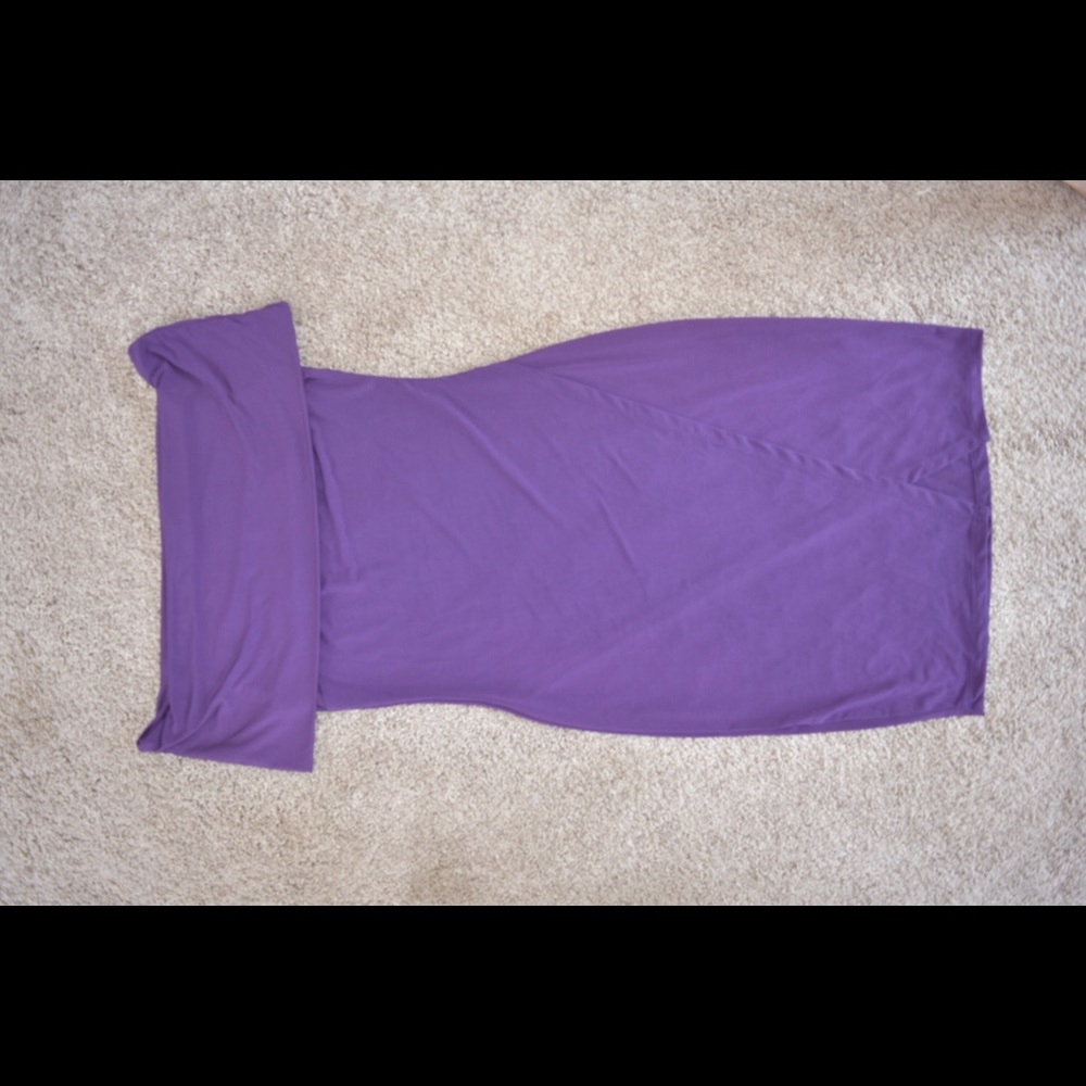 Purple off shoulder dress